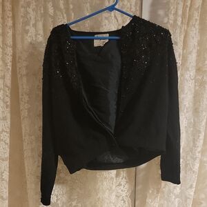 Vintage Simpsons Black Sequin Cardigan